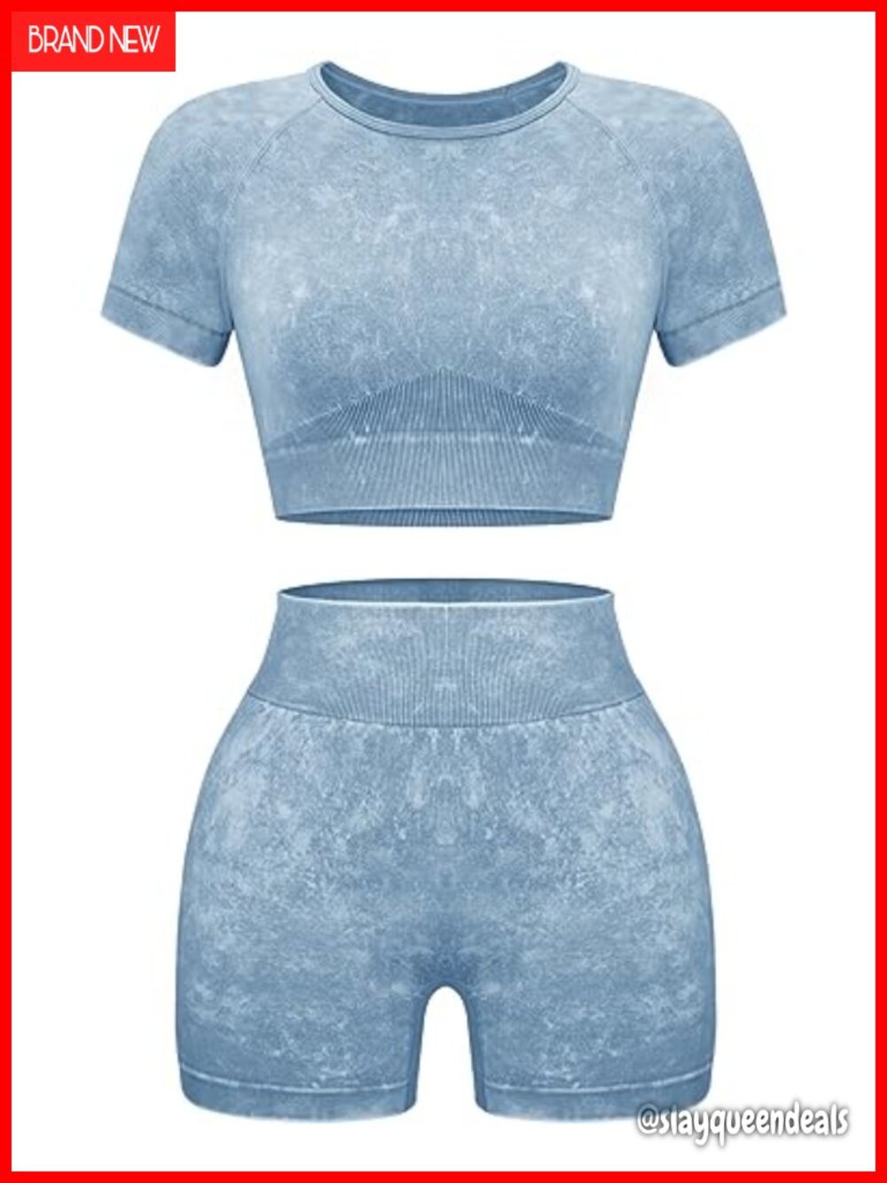 Seamless Workout Set 2 Piece Gym Shorts Crop Top Fitted Activewear